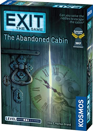 Thames & Kosmos - EXIT: The Abandoned Cabin - Level: 2.5/5 - Unique Escape Room Game - 1-4 Players - Puzzle Solving Strategy Board Games for Adults & Kids, Ages 12+ - 692681