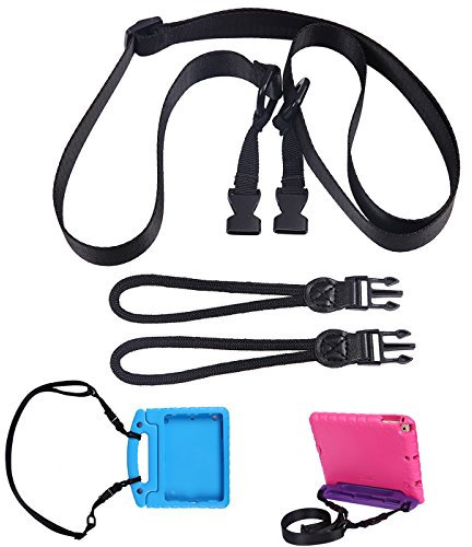 HDE Shockproof iPad Case Shoulder Strap - Adjustable Carry Strap Compatible with all Shock Proof Apple iPad Cases for Kids - Detachable Universal Design Transforms into a Car Headrest Mount