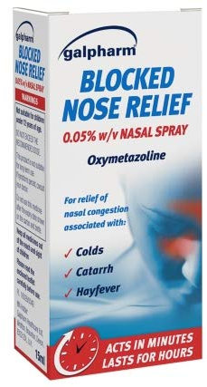 Galpharm Blocked Nose Relief Spray for Relief of Nasal Congestion by colds, Catarrh or hay-Fever