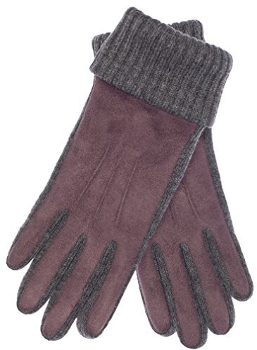 EEM Damenhandschuhe 100% vegan, weiches elastisches Material, Thinsulate Thermofutter, anthrazit-anthrazit L