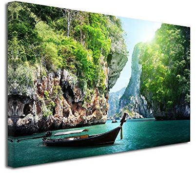 DECLINA – Tableau Décoratif Plage Thailande – Cadre Plage Tropicale Ambiance Vacances – Impression HD Sur toile – Fabriqué En France