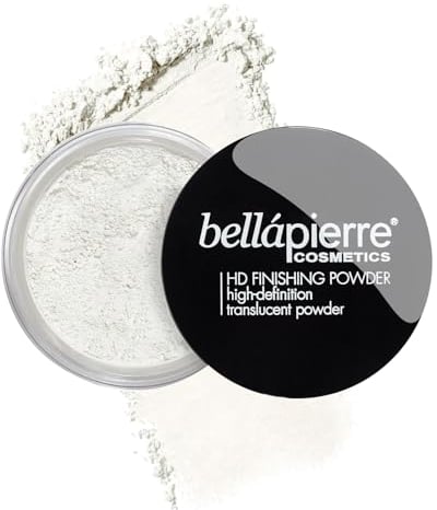 Bellapierre HD Finishing Powder – Poudre Matifiante | Poudre Fixante Haute-Définition | Finition mate sans brillance | Maquillage à base de mica non toxique et sans parabène - Translucide