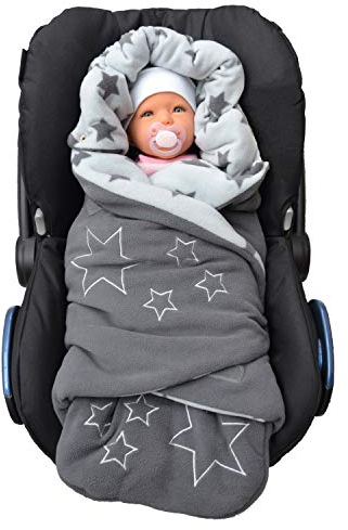 Lilly and Ben® Einschlagdecke | OEKO-TEX Decke aus Fleece für Winter und Übergang | Erstausstattung für Kinderwagen & alle Gurtsysteme I Sicherer Pucksack für Babys 0-10 Monate