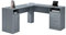 Techni Mobili RTA-8412L-GRY Computertisch Schreibtisch, L-Form für Arbeitszimmer, Grau
