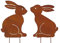 ETC dekorativer Deko-Stecker Garten-Stecker Pick Hase Metall edelrost Preis für 2 Stück (klein ca. 11 x 14/16 cm hoch)