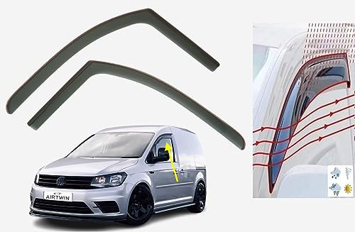 Mrp Windabweiser im Kanal-Stil, kompatibel mit Volkswagen Caddy VW Fensterabweiser 2015 2016 2017 2018 2019 2020, Acrylglas Seitenvisiere.