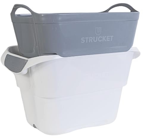 Strucket 19L Charcoal - Strainer + Bucket + Plug Combination, soaks, agitates, cleans & discinfects, for laundry, baby & personal hygiene - multipurpose household use