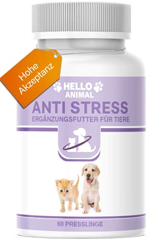 Hello Animal® Anti Stress Presslinge – hochdosiert Baldrian Beruhigungsmittel für Katzen und Hunde – wirkt unterstützend gegen Panikattacken, innere Unruhe und Angststörungen, rezeptfrei
