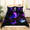 Papillon Housse de Couette Girly Violet Bleu Papillons Parure de Lit 220x240cm 3D Thème Animal Parure Housse de Couette pour Enfants Chambre Décor Paillettes Colorées Avec 2 Taie d'oreiller