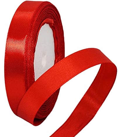 22m Satinband Geschenkband Rot 15mm Breit,Seidenband Rot Dick Schleifenband Satin Dekoband Geschenkverpackung Deko Band Stoffband für Halloween Weihnachten Hochzeit Taufe Geburtstag DIY-Handwerk