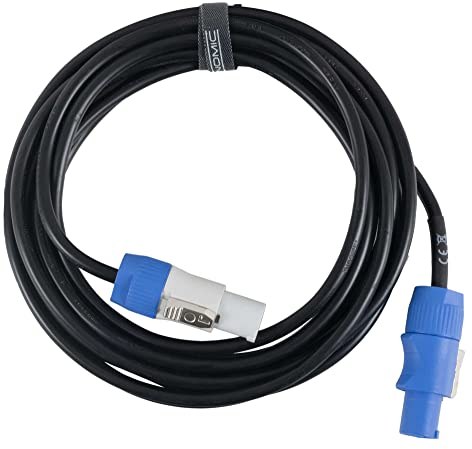 Pronomic Power Twist 5 Stromkabel - Kabel zur Stromversorgung von Aktiv-Lautsprechern und Scheinwerfern - PowerCon-kompatible Stecker - Kabel (H05VV-F) mit 3x 1,5 mm² - Länge: 5 m - Schwarz