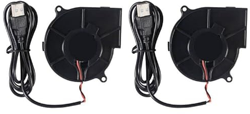 DORHEA 2Pcs 7530 Fan 75x30mm DC 5V 75mm x 30mm Brushless Cooling Fan, Replacement Blower DC Brushless 75mm Fan for Cooling DIY PC Computer Case Fan - USB