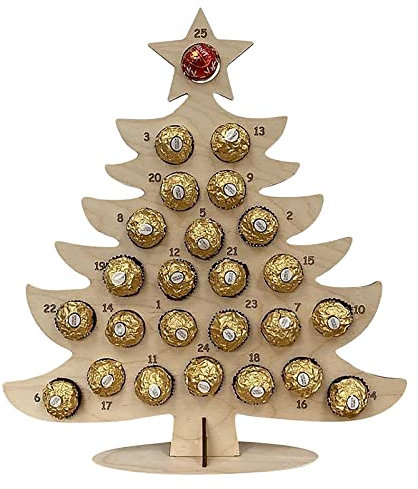 Dekoration, Ornamente, Rahmen, Weihnachten, Advent, Schokolade, Holz, Partykalender, Heimdekoration Kalender Türkis (A, One Size)