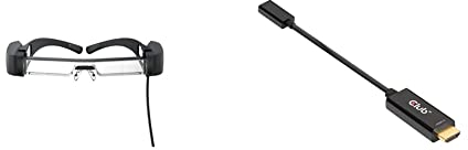 Epson Moverio BT-40 - Augmented-Reality-Brille, erzeugt einen virtuellen Arbeitsplatz, AR-Brille kann EIN zweiter Bildschirm & CLUB3D HDMI auf USB Typ-C 4K60Hz aktiver Adapter St./B.