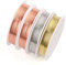 4 rollos de alambre de cobre para joyería, diámetro de alambre de 0,3 mm, alambre de cobre rosa dorado y plateado de 15 m, fabricación de joyas de anillos, alambre de joyería.