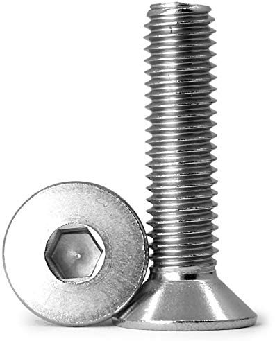 50 pezzi Viti a testa svasata M5 x 16mm,Viti a brugola in acciaio inox, filettatura completa