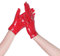 YUDATPG Damen-Lederhandschuhe, Kunstleder, Wet-Look, Abend-Kostüm, Party, Cosplay, Flapper, Opera, Punk, Gothic, kurze Handgelenklänge, rot, 38