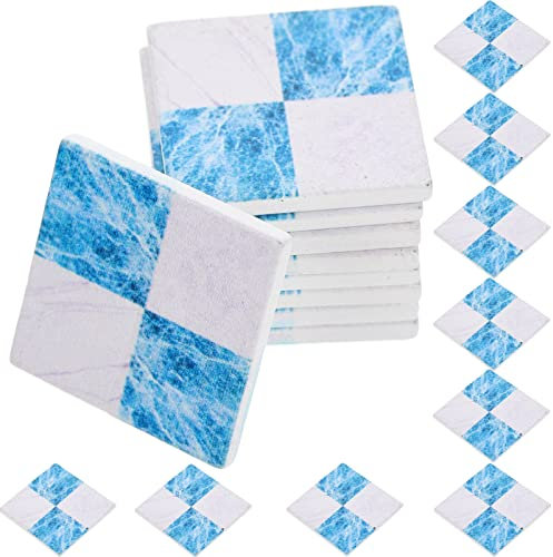 18Pcs Mini Floorboards Tiles for Dollhouse Wooden Miniature Flooring for Diy Dollhouse Rooms and Gardens Decor DIY Crafts Sky-Blue