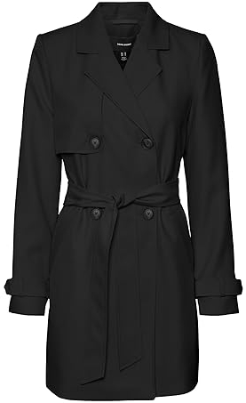 VERO MODA Female Trenchcoat, M, Schwarz