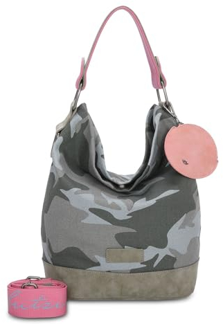 Fritzi aus Preussen Damen Izzy07 Olga Canvas Camo Jungle Hobo