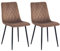 Esszimmerstühle 2er Set Braun – Samt Gepolstert mit Rautensteppung – Metallbeine Schwarz – Moderne & Bequeme Polsterstühle für Küche & Wohnzimmer