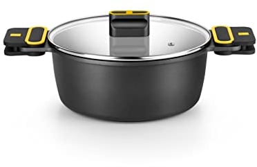 BRA Daily Pro Cacerola alta 28 cm aluminio fundido, antiadherente sin PFOA, apta para todo tipo de cocinas e inducción