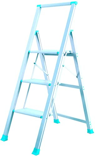 Pink Blue Warehouse Leitern, Home 3/4 Step Leiter Aluminiumlegierung rutschfeste Klappstufen Store Supermarktleitern
