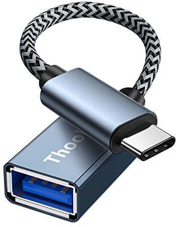 USB C to USB Adaptor Aluminum USB C Adapter OTG Cable Type C Male to USB 3.2 Female 10Gbps Transfer, Compatible with MacBook/iPad Air/Pro 2022 Galaxy S22 Dell XPS and more Type C Devices(Gray)