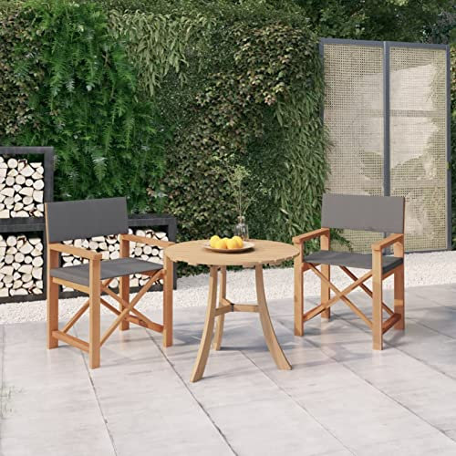 Chusui Regiestühle 2 STK Balkon Stuhl, Outdoor Patio Dining Chairs, Stühle Für Die Terrasse, Gartenmöbel, Massivholz Teak Grau
