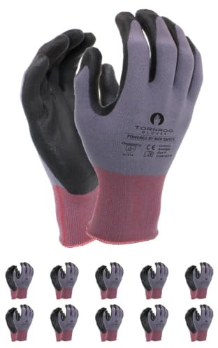 MCR Safety CONTOUR AVENGER/Premium Montage-Handschuhe/Größe 11, 10 Paar/Grau/Höchste Qualität/Montagehandschuhe/Handschuhe Arbeitshandschuhe