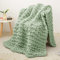 Decke Grob Gestrickte, Grobstrick-überwurf Strickwolle Dickes Garn, 100% Dicke Wolle Zum Handstricken Strickdecke, überwürfe Für Sofa Gestrickte Bettüberwurf-DeckenFürBetten, 76x101cm, Hellgrün