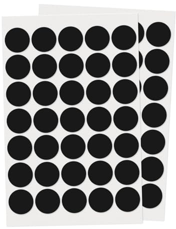 YIKIADA Black 25 mm Round Stickers Self-Adhesive Circle Labels Color Coding Dot Decals for Office School Home 350 Pieces
