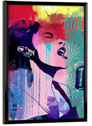 artboxONE Poster mit schwarzem Rahmen 18x13 cm Abstrakt Billie's Blues - Bild Billie Song Billie Billie Song