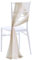Wisafory 2 Stück Stuhl Husse Hochzeit Stuhlhussen Set Chiffon Stoff Stuhlbezug Stuhlschärpen Dekostoff Stuhl Band Stuhlhusse Dekoration für Hochzeit Zeremonie Event Party Champagner + Weiß