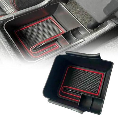WOHOOD Auto Mittelarmlehne Box Ablagefach Für V&w Für Polo Mk6 2018 2019 2020 Armlehnenbox-Organizer-Tablett