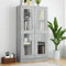 Keyroto Vitrinenschrank Wohnzimmer Vitrinenschrank Bücherschrank Vitrinenschrank Holzwerkstoff Grau Sonoma 82,5x30,5x150 cm