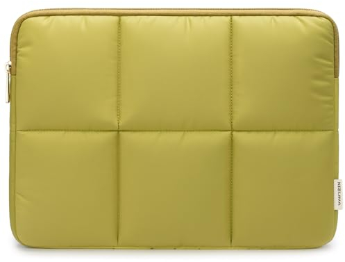 KIZUNA Puffy 13 Zoll Laptoptasche Laptop Notebook Tasche 13.3 Hülle für MacBook Pro 14 M3/iPad Pro 13 M4/MacBook Air M2 13.6/Lenovo IdeaPad Flex 5 Gen 8 14/Yoga Slim 7i Carbon/HP Envy x360,Grün