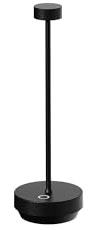 blomus Mobile LED Leuchte -TURAS- | Mobile Akku Tischlampe aus Aluminium | Farbe Schwarz | Ø7 x 23H cm | 3 Lichtfarben | Dimmbar per Touch | IP65