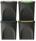 WELL HOME MOBILIARIO & DECORACIÓN Lot de 4 poubelles 100% plastique recyclé, noir, 4 x 25 l