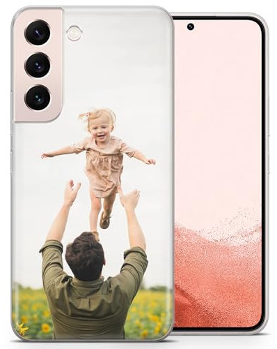 AIGAT Personalisierte Handyhülle für Samsung Galaxy S21 5G - TPU Silikon Transparent Hülle mit Individuellem Idee Bild Logo Name Text - Ihr Design Hier | 1 Foto