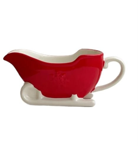 Pot à Sauce Seau à jus de noël en céramique épaisse, saucière à crème, plat à tremper, pichet à lait en forme de traîneau en relief pour sauce, sauces et crème