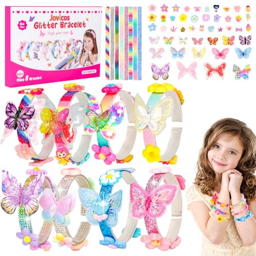 Jovicos Geschenke für Mädchen, Armbänder Selber Machen Bastelset Kinder ab 6 Jahr, Armband Set Basteln für Einschulung Mädchen Geschenkideen
