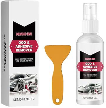 Diogeynu Dissolvant de colle multifonction pour voiture avec grattoir pour enlever les résidus de ruban adhésif 120 ml