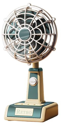 Ventilatore retrò, circolatore d'aria retrò, ventilatore classico vintage, chic salvaspazio, pratico da trasportare, 23,6 x 10,2 x 8,3 cm per casa, all'aperto, viaggi, scuola, cucina