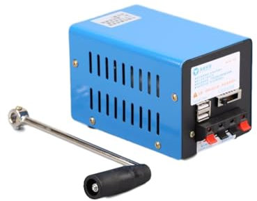 Stromerzeuger mit Kurbel, 20 W, 2000 U/min, tragbar, USB-Ausgang, wasserdichtes Handy-Ladegerät für innen Schwarz