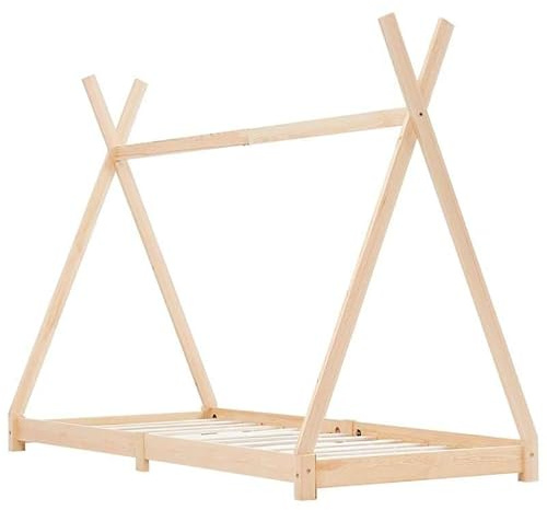 Eleganz Kinderbett Massivholz Kiefer 80x160 cm - Robustes Babybett aus massivem Kiefernholz & Sperrholzlatten, ideal für sicheres und gesundes Schlafen