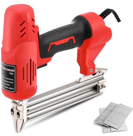 Electric Nail Gun, 28mm Heavy Duty Nailer for Upholstery, DIY Project, Nailer Gun for Woodworking, Upholstery, Home Improvement, Included Nails 300pcs