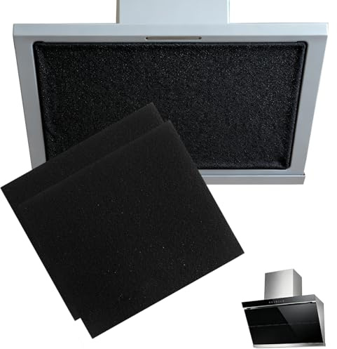 2 Pack Carbon Filter Extractor Fan, Carbon Cooker Hood Filters, Charcoal Filters for Cooker Hood, Universal Cut to Size Hood Filter Replacement, 57x47cm