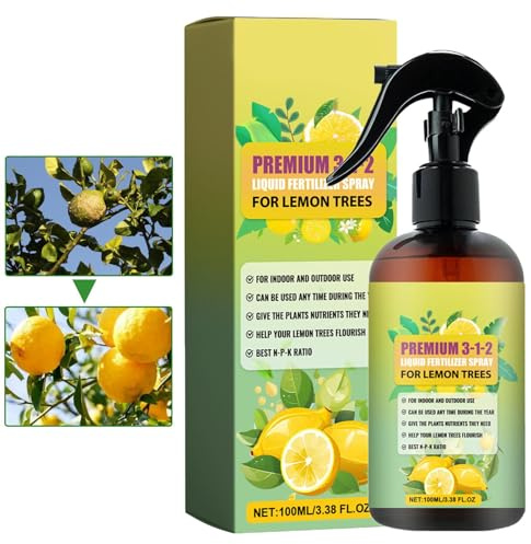 Organic Liquid Fertilizer - Lemon Tree Growth Spray, Root Development Plant Food, Citrus Care Nutrient Formula for Indoor Outdoor Garden Orchard | Fruit Tree Health Enhancement Growth Nutrition Suppor
