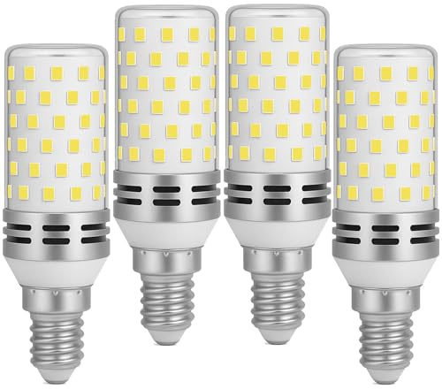 Ugvmn E14 LED Mais Glühbirnen, Energieeffizienzklasse C 10W E14 Mais Birnen, 1800LM Entspricht 180W Glühbirnen, Kaltweiß 6500K, Kein Flackern, Led Leuchtmittel，4er-Pack